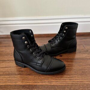 Thursday Boot Company Captain Lace-Up Boots Black Leather Women's Size 6.5